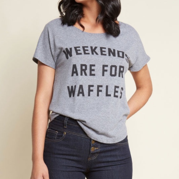 Modcloth Tops - ModCloth Weekends Waffles Funny Leslie Knope Tee